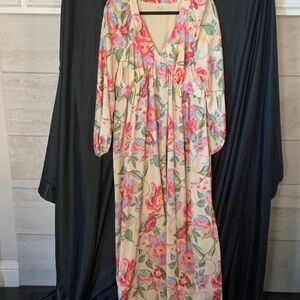 Skies Are Blue Vibrant Floral Maxi Dress